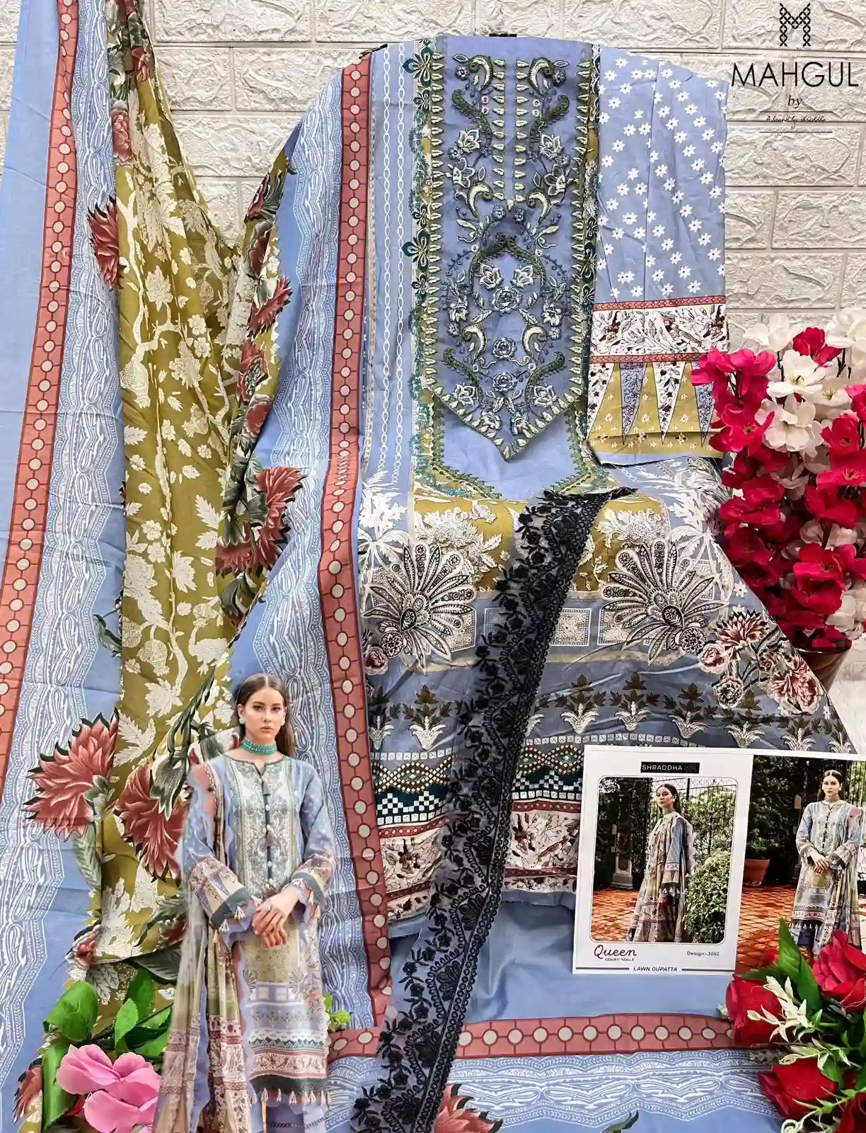 Sharaddha Nx Queen Qourt Vol 3 Lawn Cotton Printed Wholesale Pakistani Salwar Suit Catalog — Wholesale Salwar Suits, MPA wholesale from Surat - Gallery Image 4